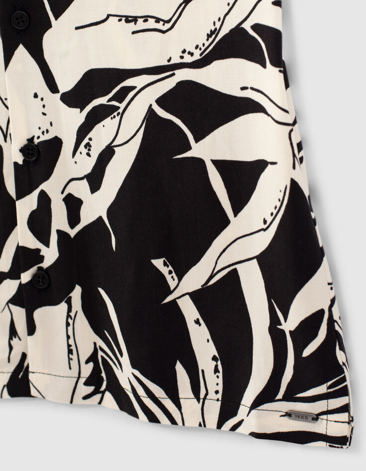 Boys’ black and ivory flower mini me Ecovero® shirt-5
