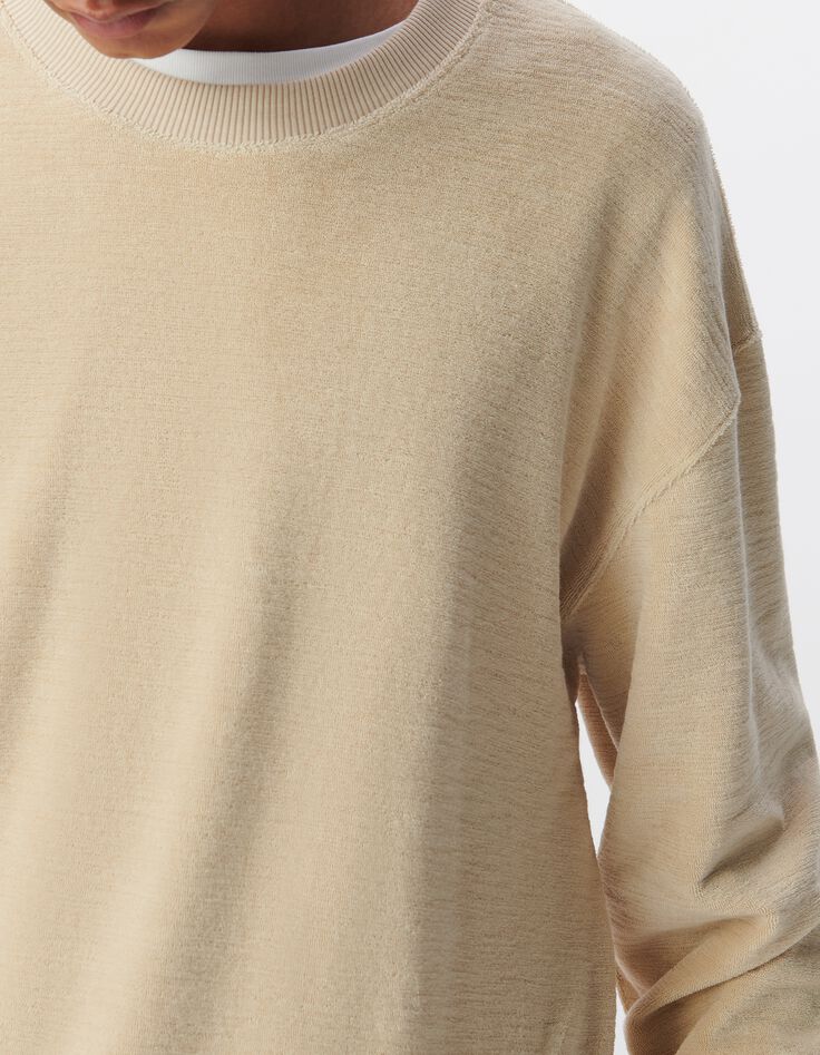 Herrensweatshirt, beige, Bio-Baumwollfrottee-4
