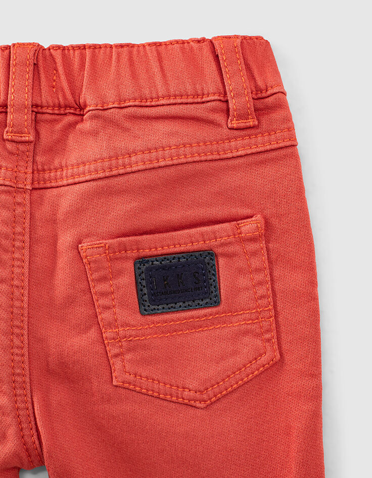 Jean orange moyen knitlook coton bio bébé garçon -7