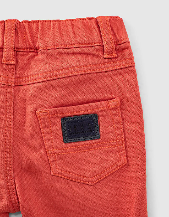 Baby boys’ medium-orange organic cotton knitlook jeans-7