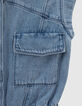 M&auml;dchenkurzoverall aus blauem Jeansstoff-5