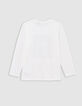 T-shirt blanc coton bio visuel homme-lion garçon-3