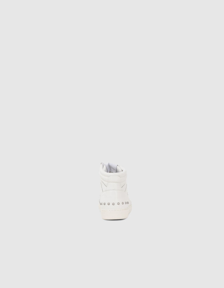 Sneakers blanches cuir décor clous Femme-3