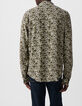 Men&rsquo;s khaki SLIM shirt with floral skull print-3
