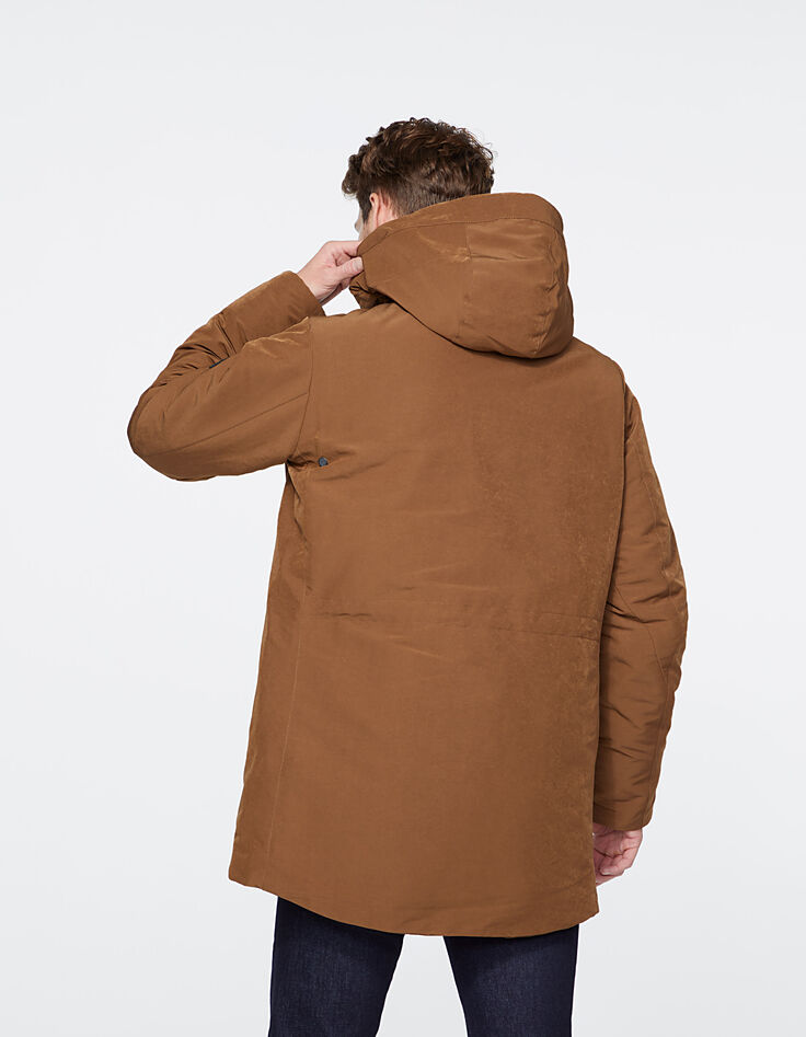 Parka cognac à capuche Homme-3