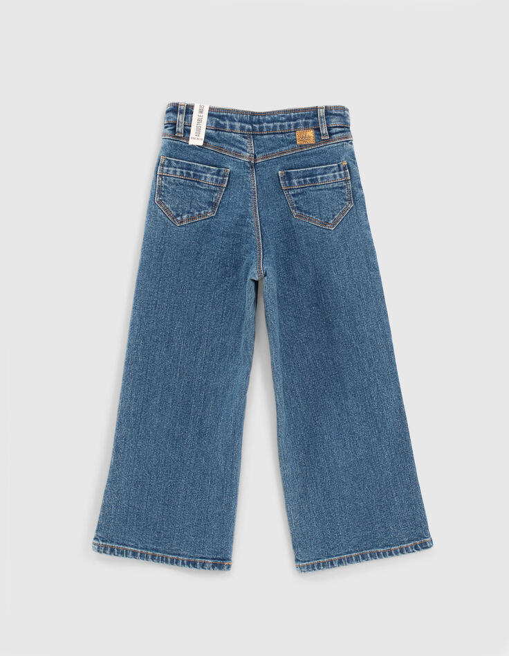 Medium Blue Wide-Leg-M&auml;dchenjeans mit hohem Bund-3