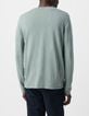 Men&rsquo;s horizon slub knit sweater with rolled edges-3