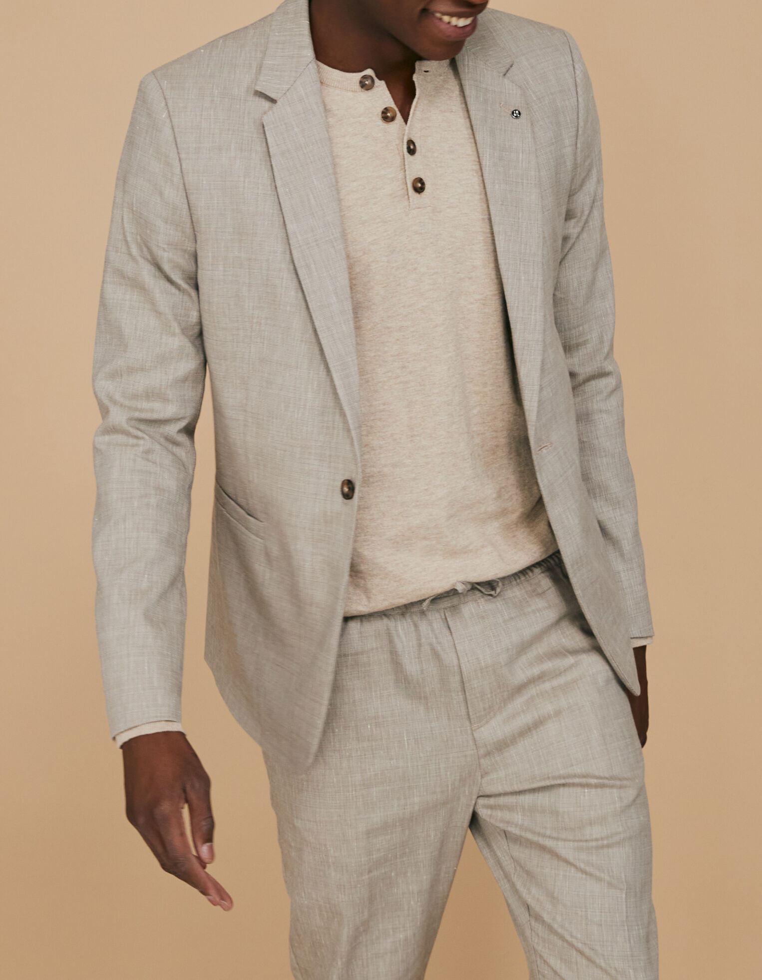 Mens button discount neck sweater