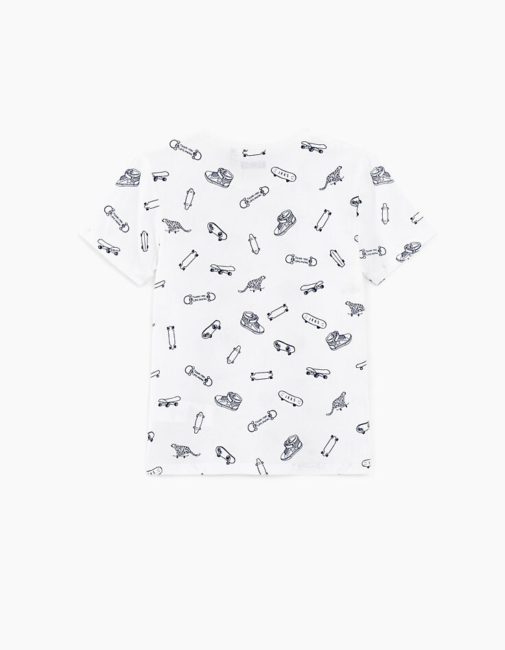 Boys' off-white skateboard and trainers print T-shirt-4