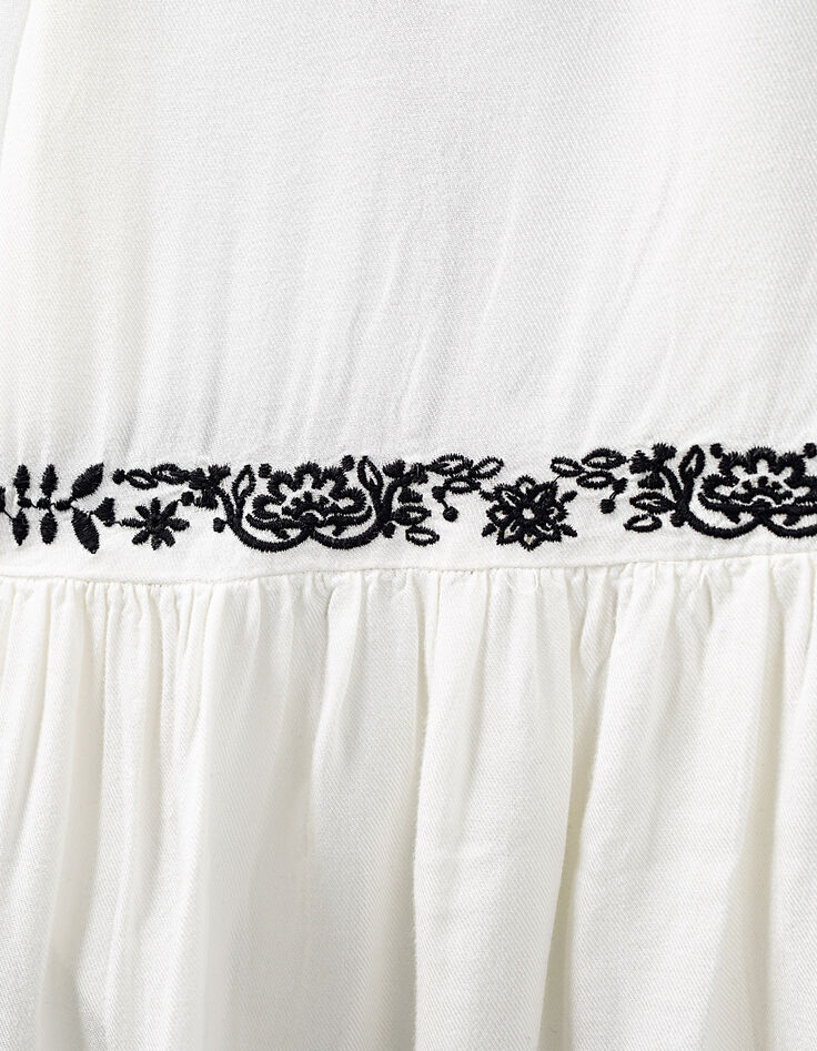 Girls’ off-white shirt with black embroidery-7