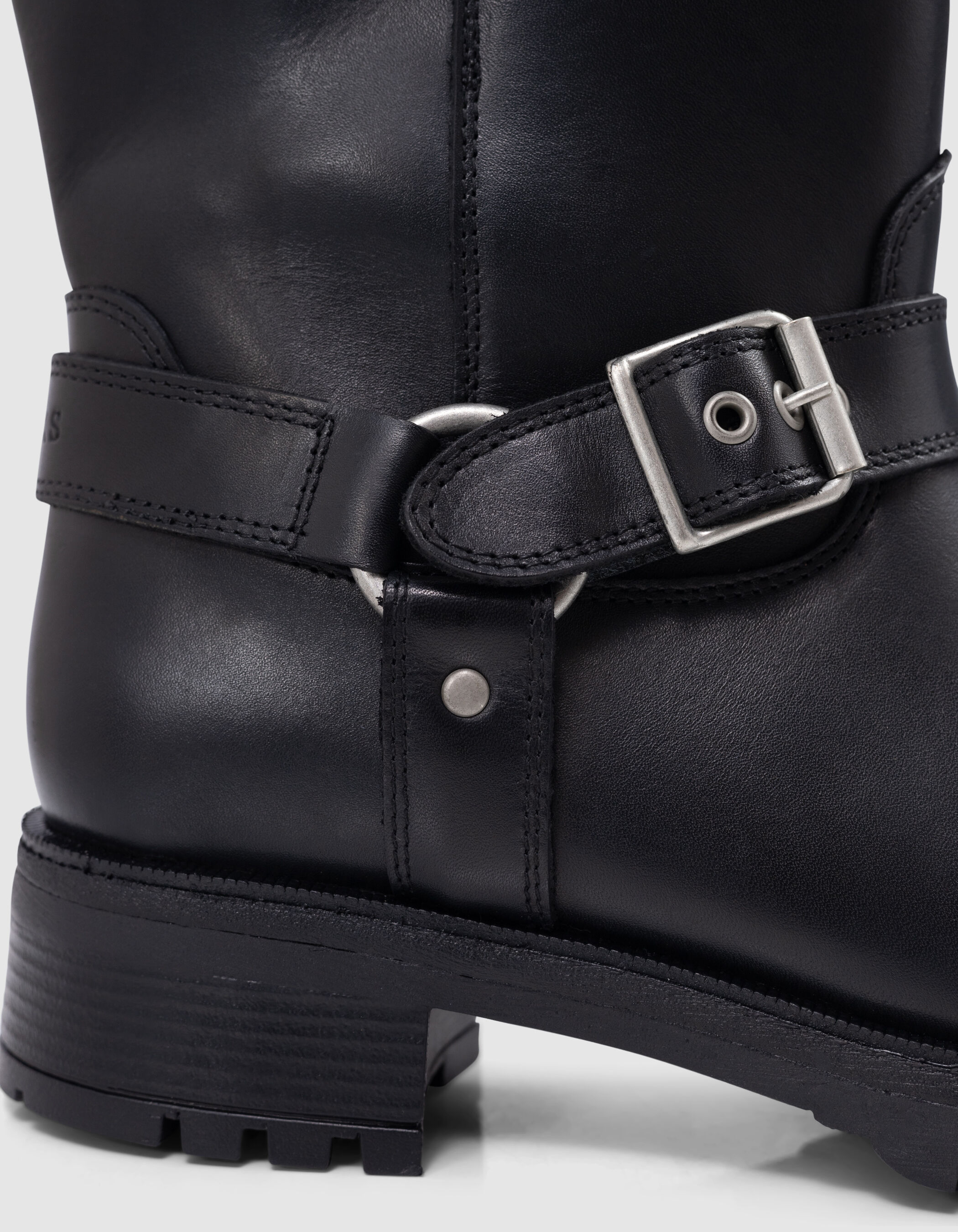 Bottes noires cuir esprit motard Femme IKKS