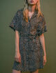 Women’s cognac shirt dress with baby leopard print-6