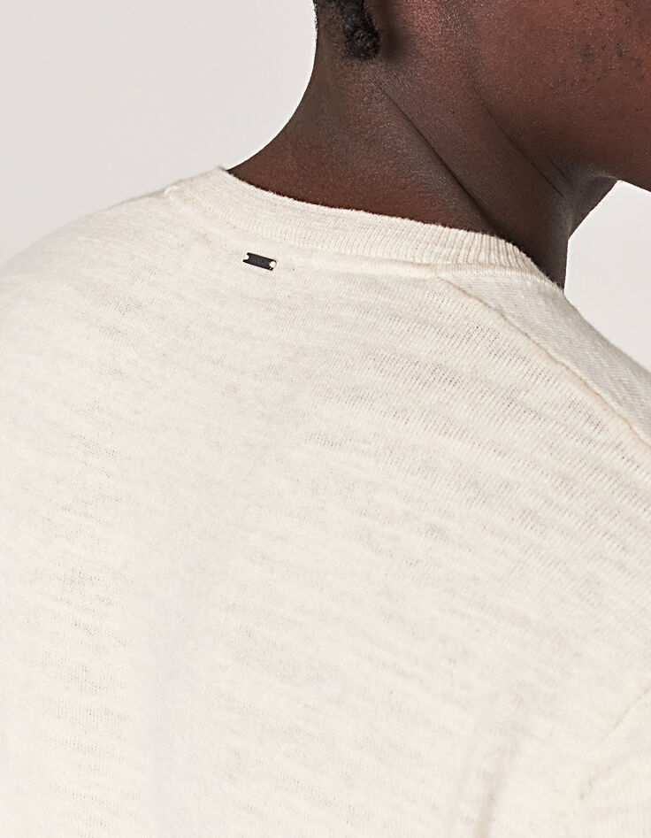 Pull tunisien off white tricot Homme-4