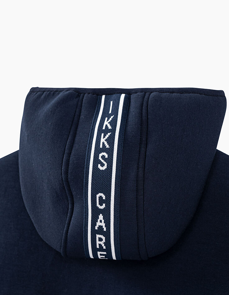 Navy jas twee materialen gerecycleerde wattering -5