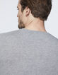 Grau meliertes Herren-T-Shirt Rock&Free mit Laser-5