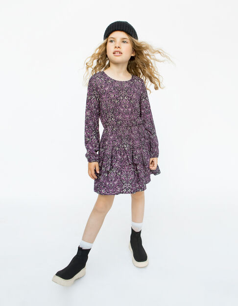 Roze jurk LENZING™ ECOVERO™ paisleyprint meisjes