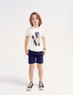 Navy bermuda tech fleece met zijstroken jongens -6