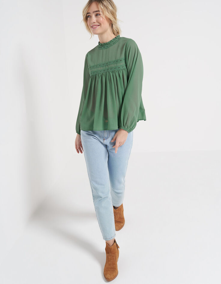Vloeiende blouse Victoriaanse kraag I.Code-7 Vloeiende blouse Victoriaanse kraag I.Code-7