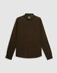 Khaki Herrenhemd, SLIM-Fit, Bio-Baumwollvoile, Streifstick-6