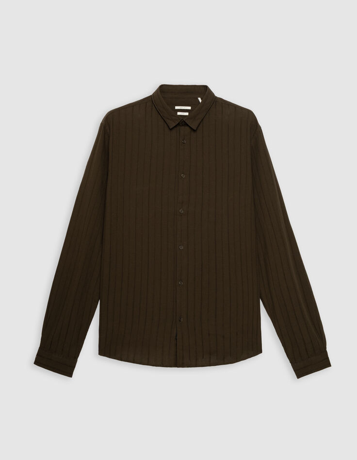 Khaki Herrenhemd, SLIM-Fit, Bio-Baumwollvoile, Streifstick-6 Khaki Herrenhemd, SLIM-Fit, Bio-Baumwollvoile, Streifstick-6