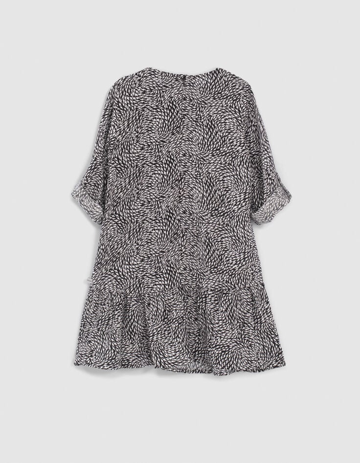 Robe noire Lenzing™ Ecovero™ imprimé graphique fille-2