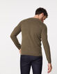 Pull kaki col rond en cachemire Homme-3