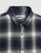 Chemise REGULAR marine motif carreaux Homme-5