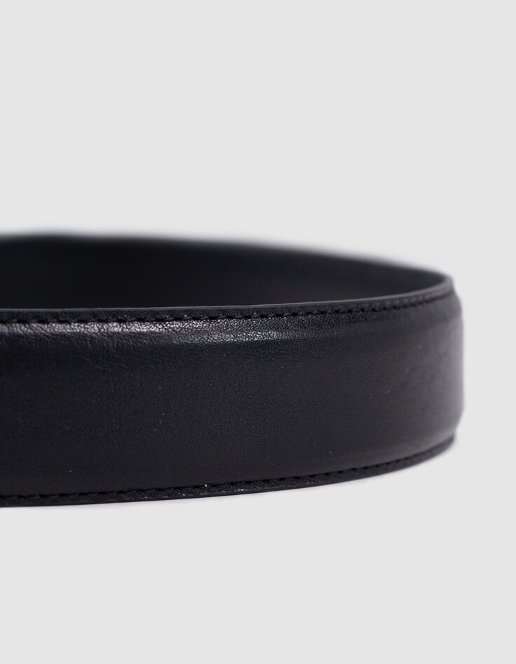 Men's black leather belt-3