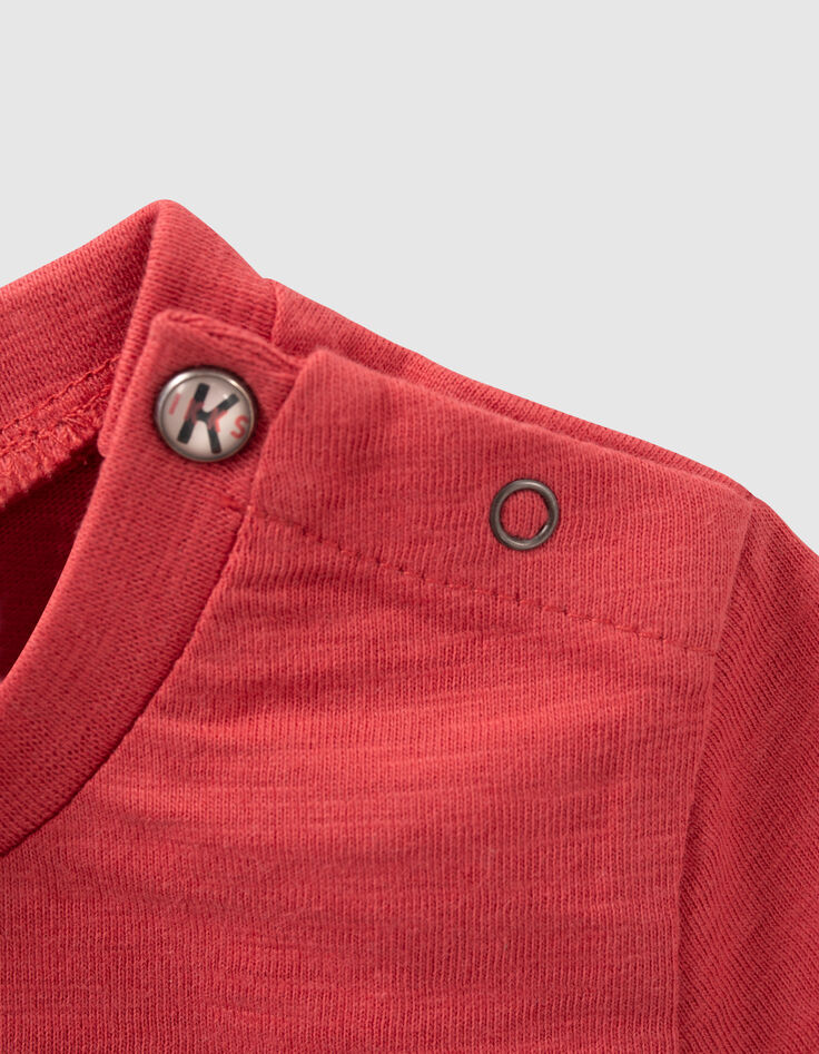 Baby boys’ red T-shirt with 3D lightning image-5
