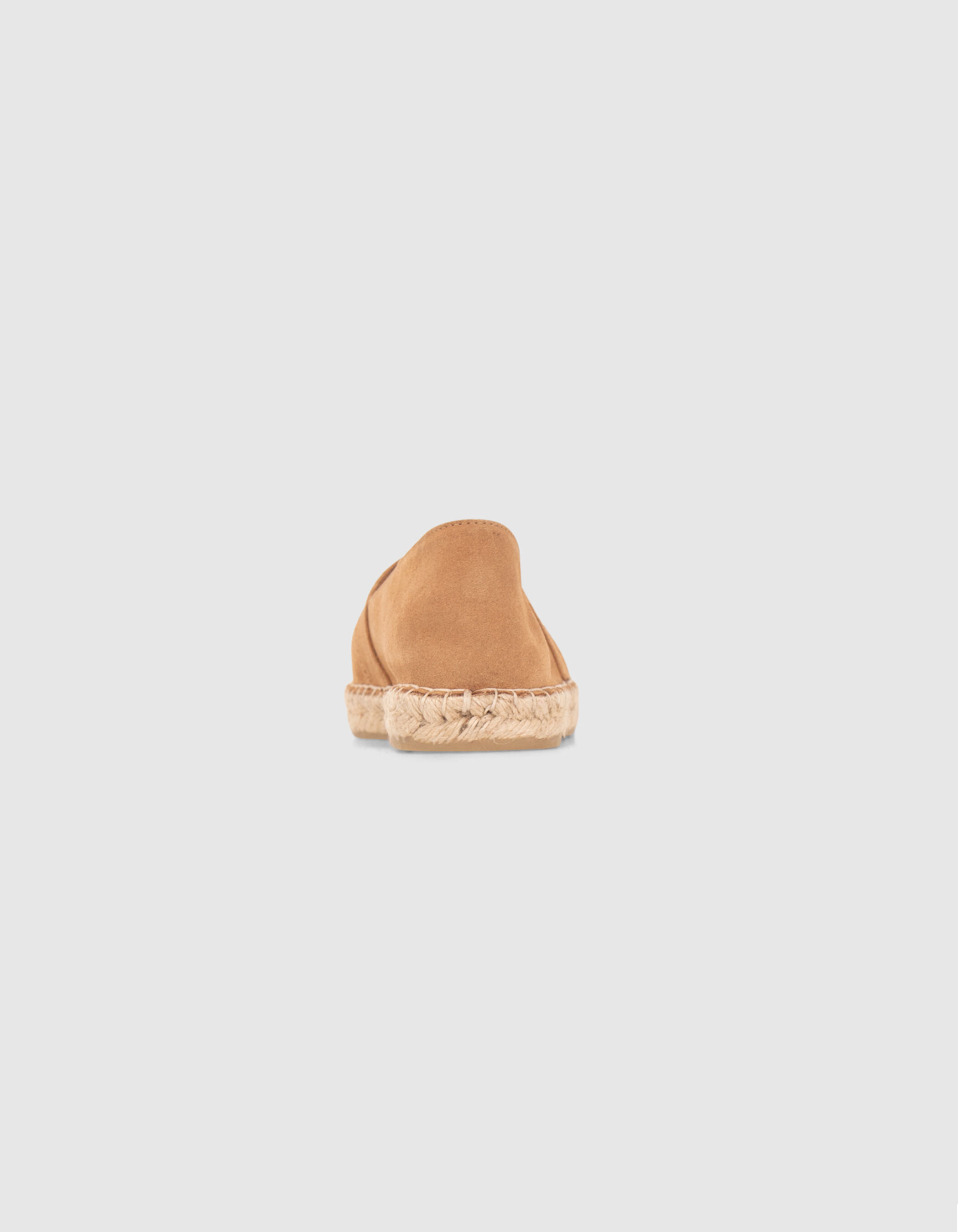 Espadrilles camel en cuir velours Homme