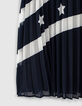 Robe navy plissée à col chemise fille-5