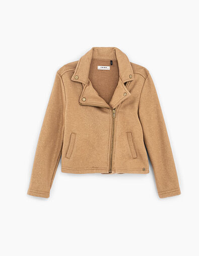 Girls' sienna foil sweatshirt fabric biker-style cardigan - IKKS