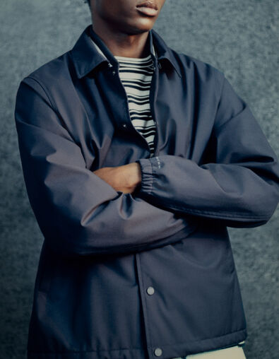 Blouson marine à double col WATERPROOF BREATHABLE Homme - IKKS