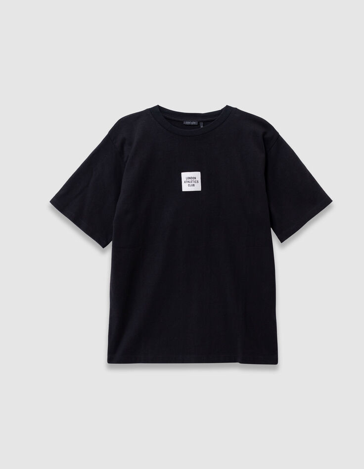 Boys’ black short-sleeved T-shirt with XL slogan on back-5