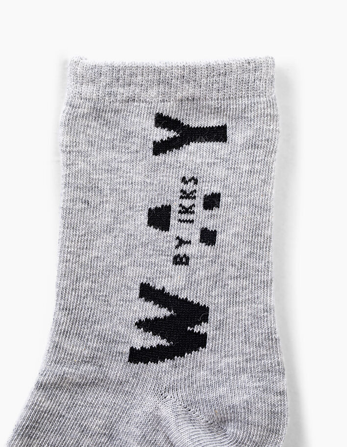 Boys’ medium grey marl and bronze socks - IKKS