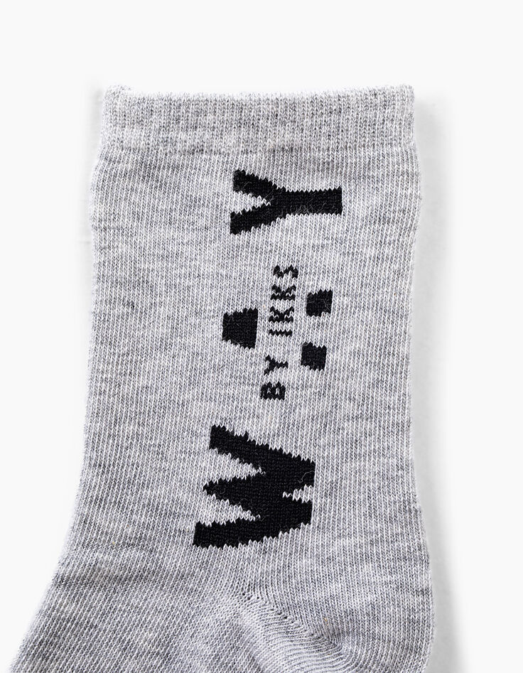 Calcetines gris jaspeado medio y bronce niño-5 Calcetines gris jaspeado medio y bronce niño-5