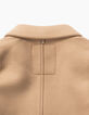 Manteau beige clair à capuche noire amovible fille-7