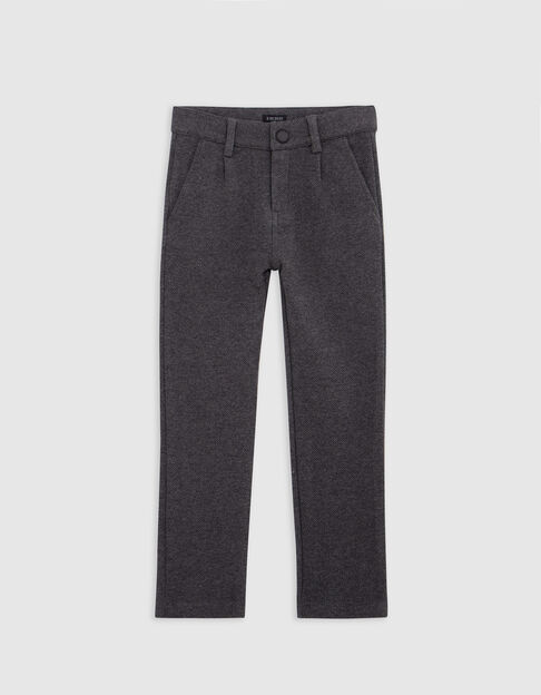 Pantalon CHINO gris maille Ottoman garçon Pantalon CHINO gris maille Ottoman garçon - IKKS