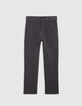 Pantalon CHINO gris maille Ottoman garçon-1 Pantalon CHINO gris maille Ottoman garçon-1