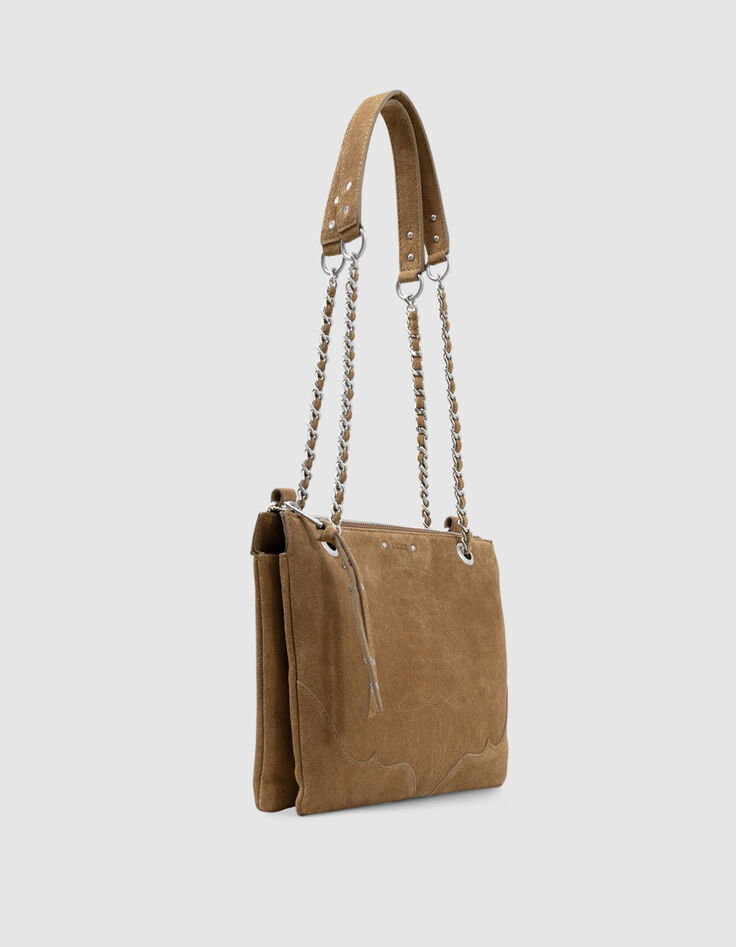 Clutch bag 1440 Reporter camel suede Women-5