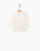 Tee-shirt blanc à visuel castor bébé garçon-4