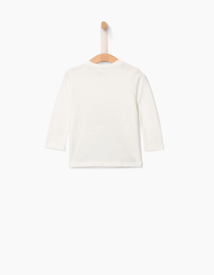 Tee-shirt blanc à visuel castor bébé garçon-4