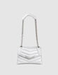 Sac THE 1 glitter argenté cuir métallisé Taille S Femme-1