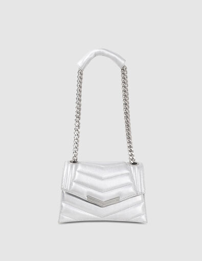 Sac THE 1 glitter argenté cuir métallisé Taille S Femme - IKKS