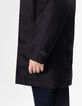Boys’ black trench coat with check hood facing-4