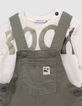 Ensemble salopette kaki et T-shirt message bébé garçon-3