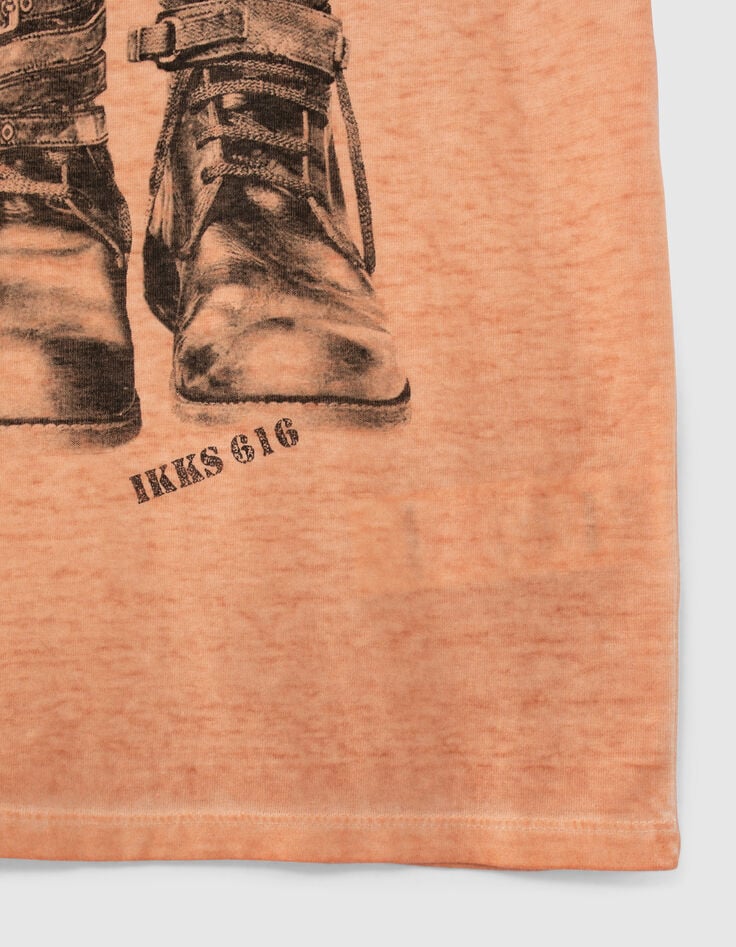 Oranje T-shirt opdruk ranger boots jongens-4