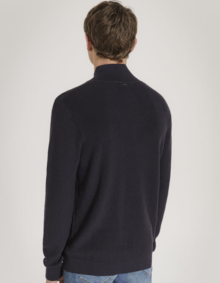 Pull marine &agrave; col ch&acirc;le Homme-3