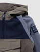 Boys’ khaki and blue fleece hoodie-4