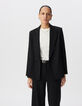 Women's black double-breasted suit jacket-2